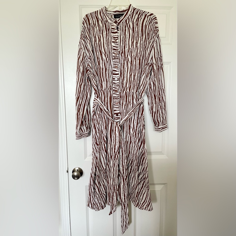 Eloquii Zebra Print Long Sleeve Dress sz. 16 - Picture 2 of 4